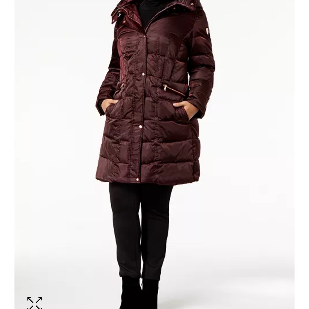 Vince Camuto Faux-Fur-Trim Zip-Pocket Puffer Coat size XS - Picture 2 of 10